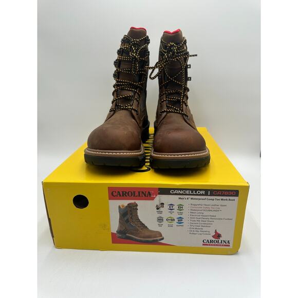 Carolina 8'' CANCELLOR COMP Toe Men's NEW Boot Brown/Black US Size 8 - Picture 10 of 10